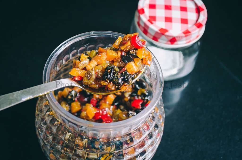 Soaking fruits for rich fruit Christmas cake