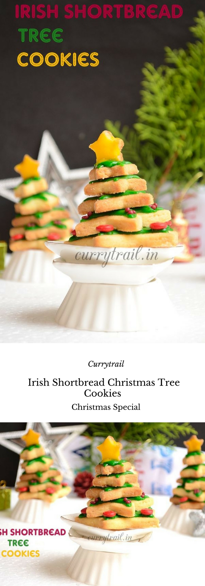 Irish Shortbread Christmas Tree Cookies 