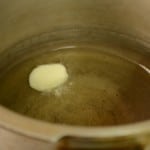 Oil been heated for ambur chicken biryani