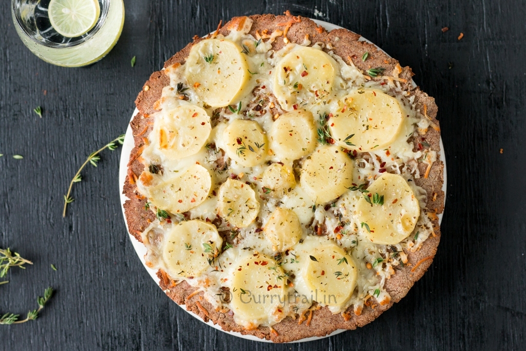 Potato pizza on gluten free crust