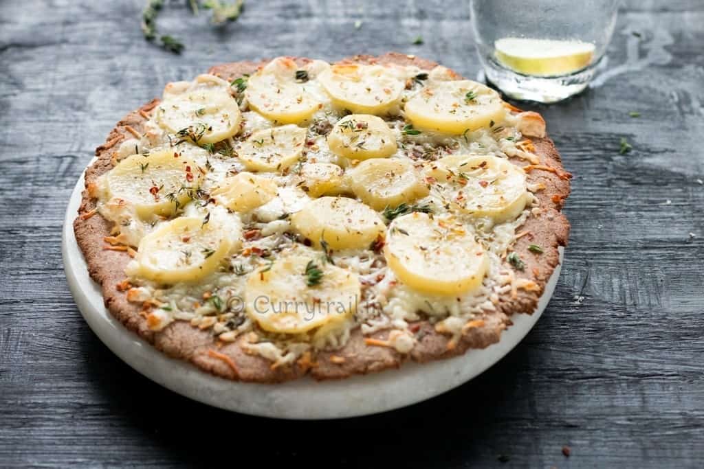 Potato pizza on gluten free crust