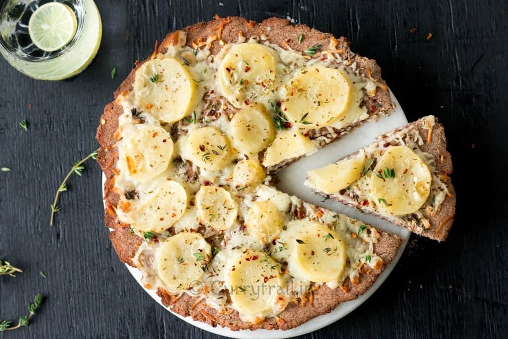 Potato pizza on gluten free crust