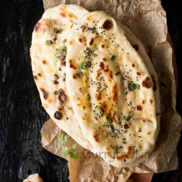 Instant naan with ghee on side