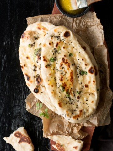Instant naan with ghee on side