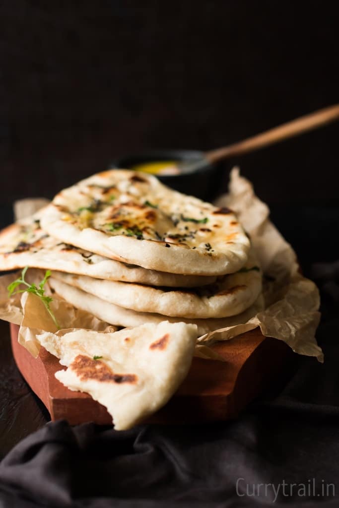 No yeast Instant Naan bread recipe stacked