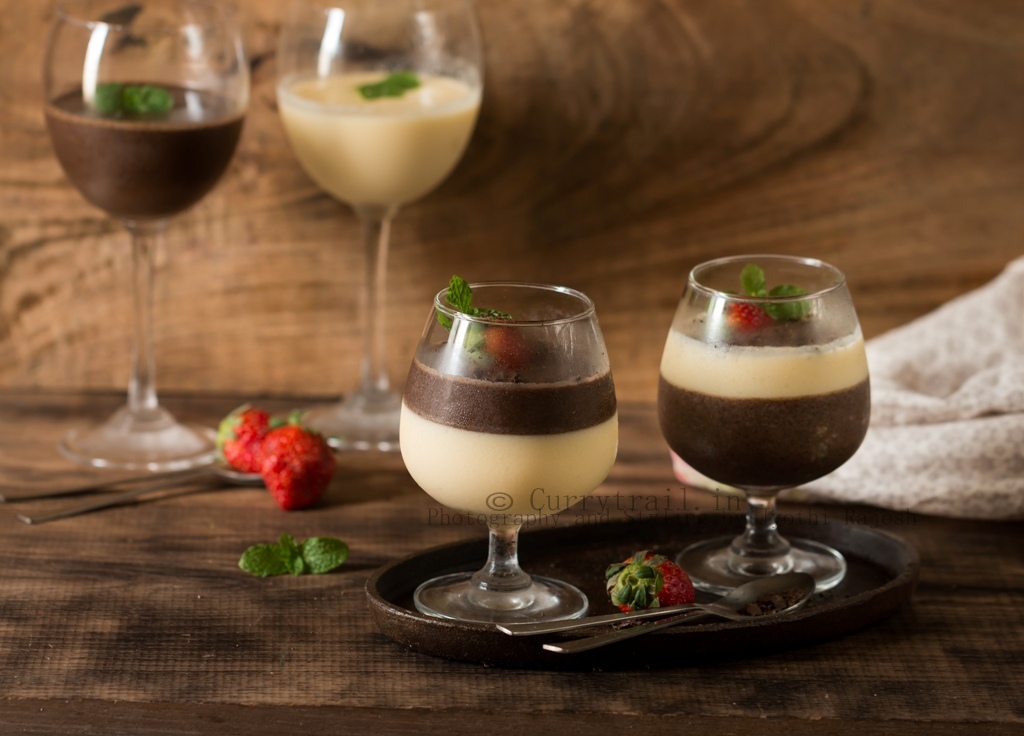 Chocolate and Vanilla Panna Cotta by Jyothi Rajesh