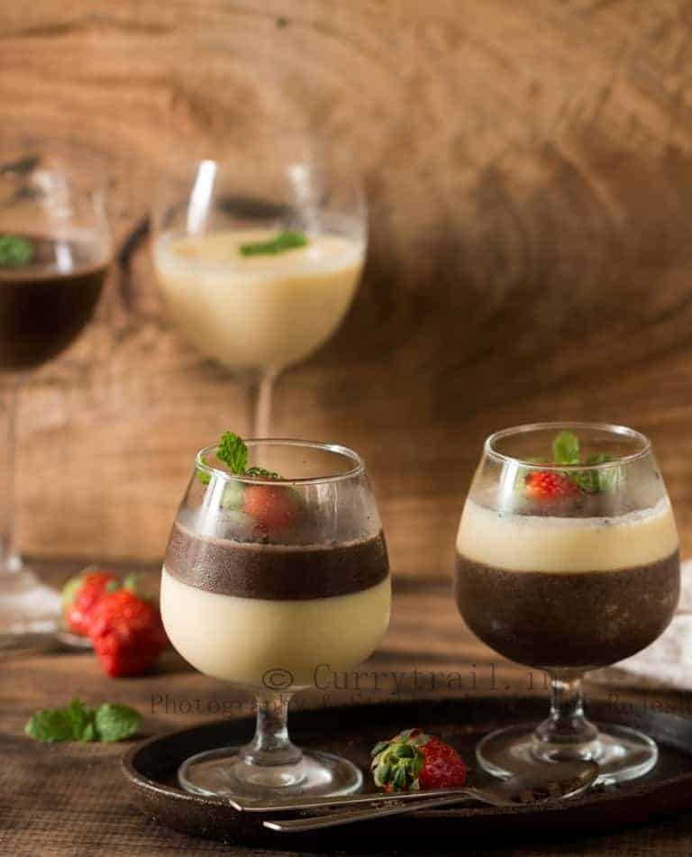 Chocolate and Vanilla Panna Cotta by Jyothi Rajesh