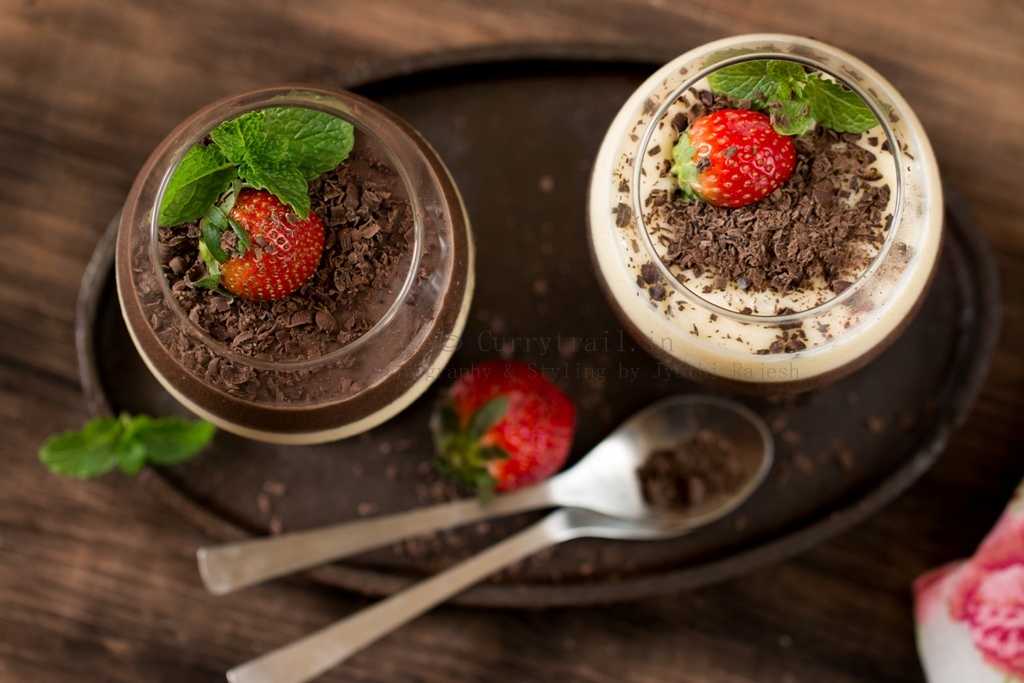 Chocolate and Vanilla Panna Cotta by Jyothi Rajesh