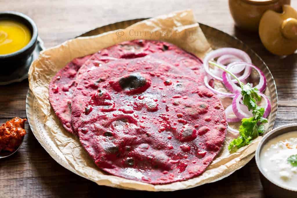 Whole Wheat Beetroot Paratha