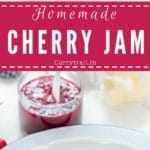 Gorgeous red, delicious homemade cherry jam made of fresh cherries needs just 3 ingredients and your jam will be ready in about 30 minutes. No pectin used