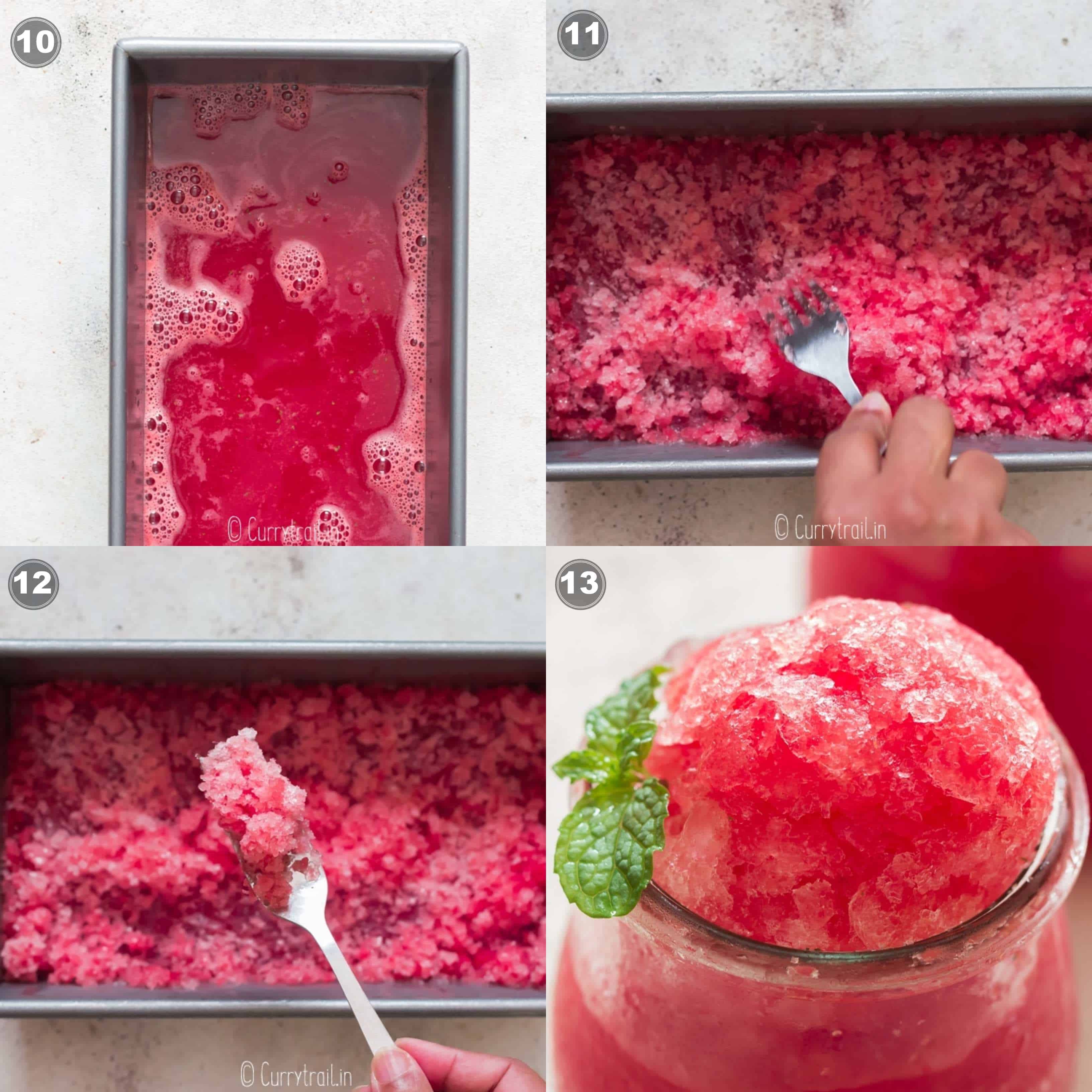 step by step recipe photo for watermelon granita