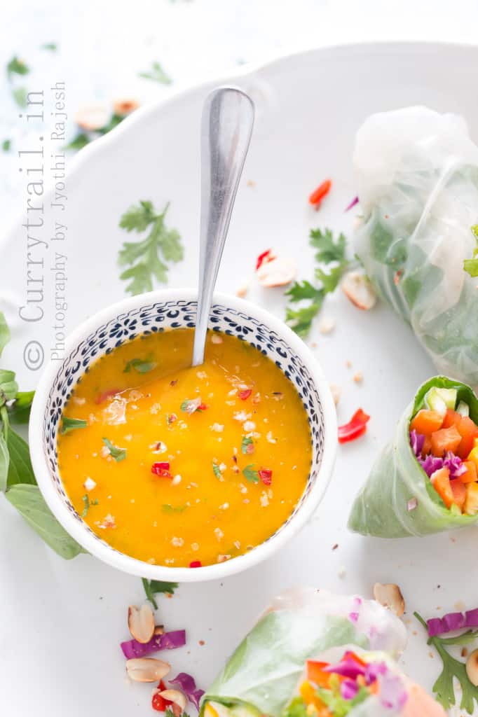 Thai Spring Roll with Thai Mango Dipping Sauce