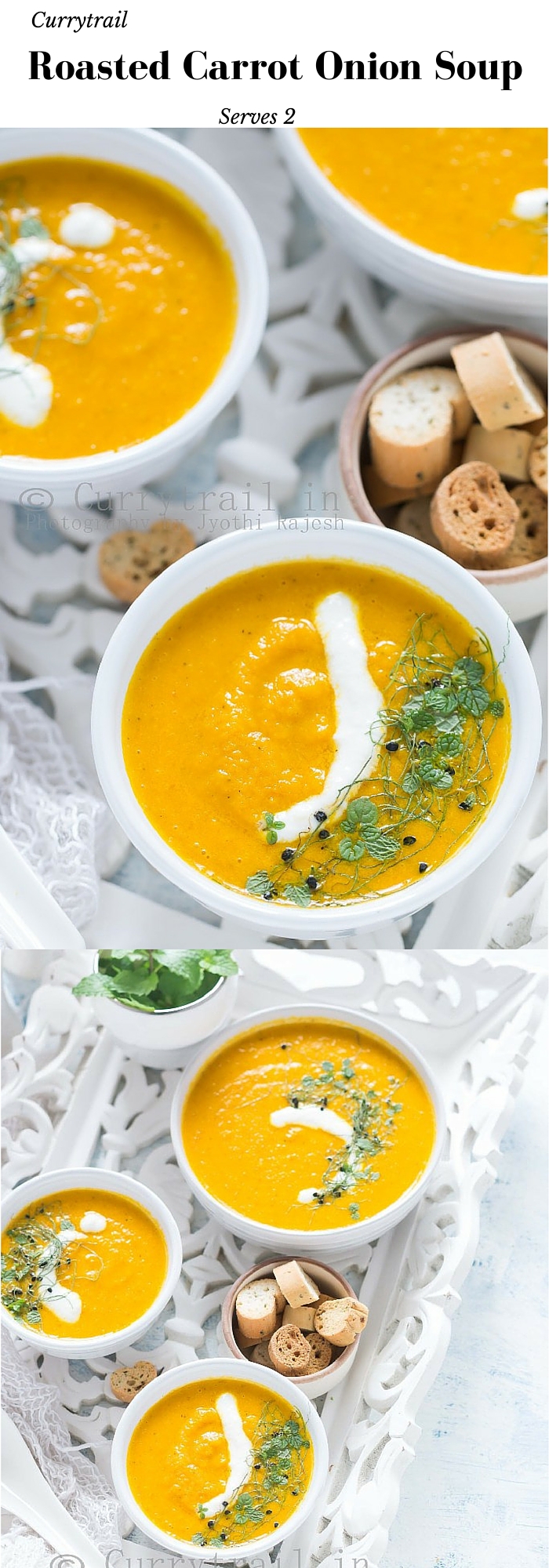 Roasted carrot onion soup