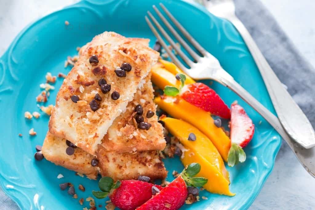 Coconut French Toast with Chocolate Chips