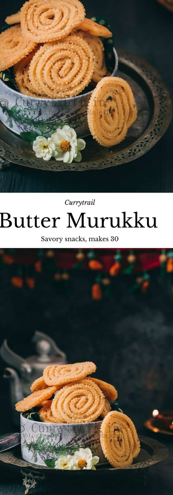 butter murukku recipe with text overlay