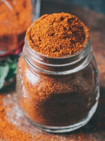 homemade masala powder for bisi bele bath in jars