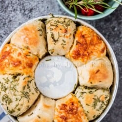 cheesy garlic and herb savory monkey bread baked