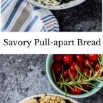 savory pull apart monkey bread with text