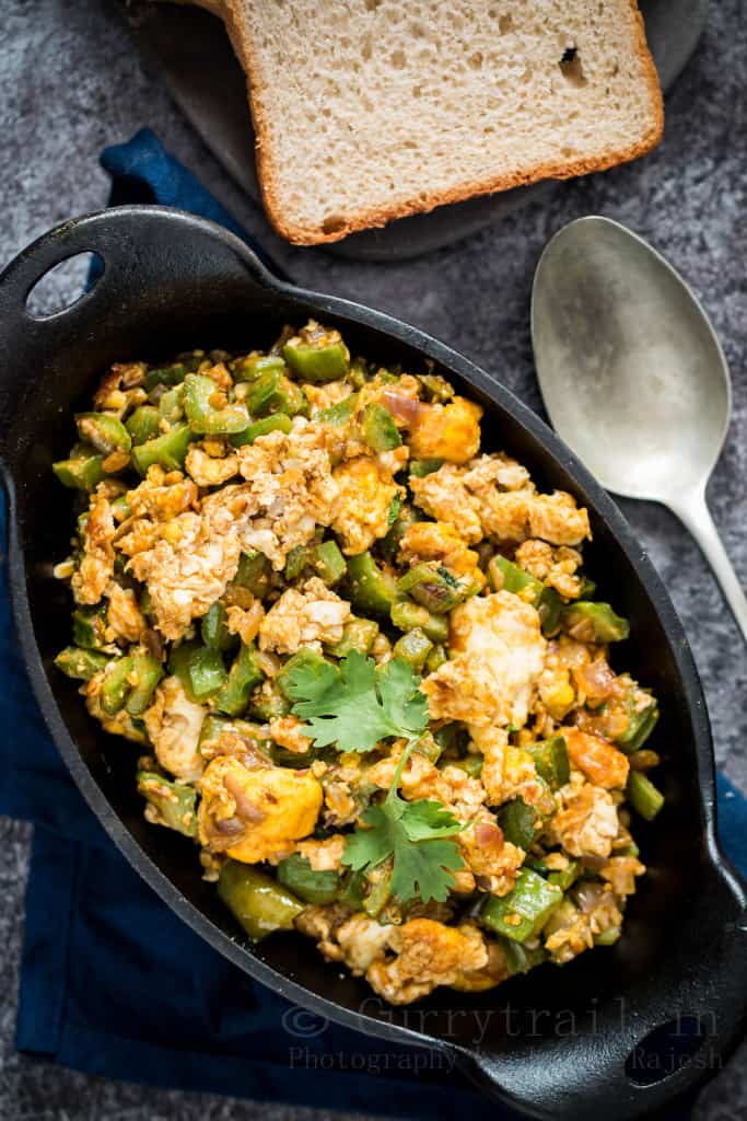 Ridge Gourd With Fried Eggs_4