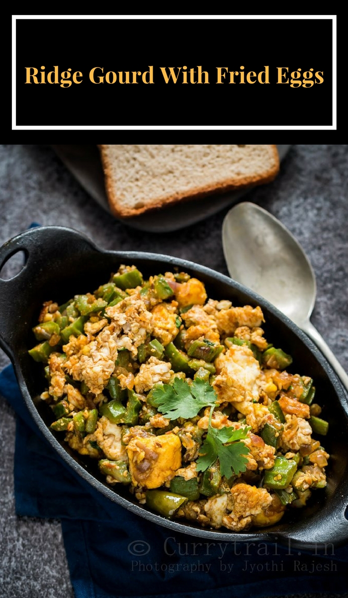 Ridge Gourd With Fried Eggs