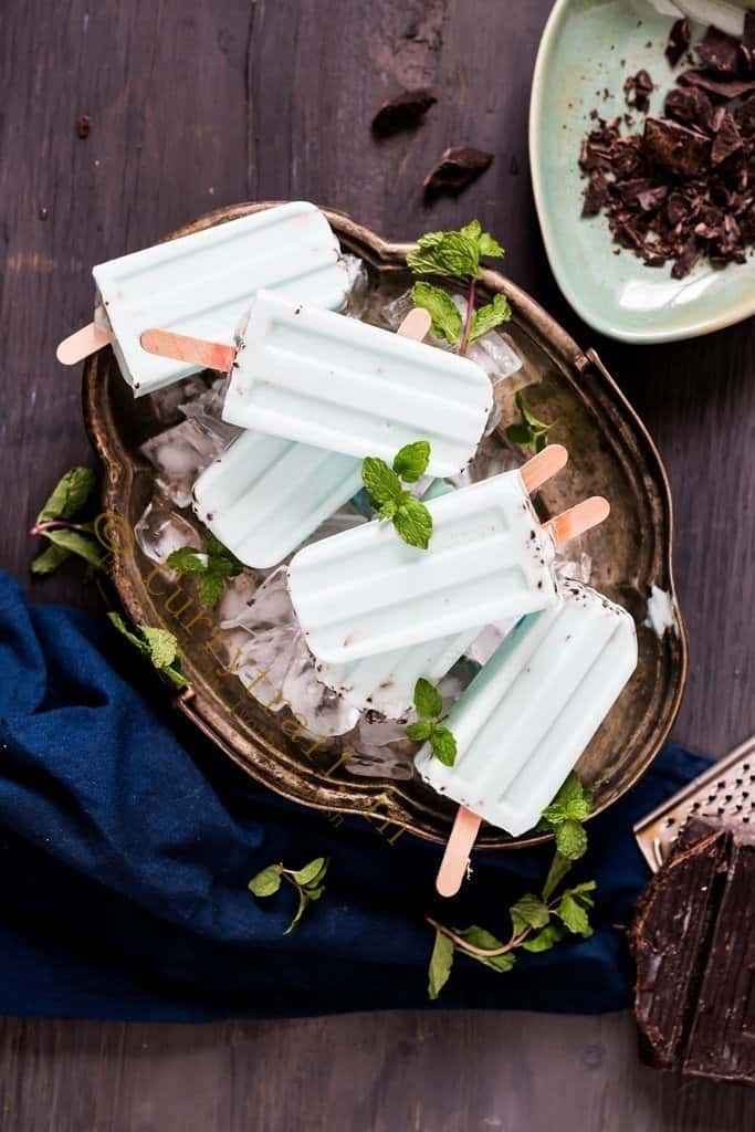 Vegan Chocolate Mint Popsicles