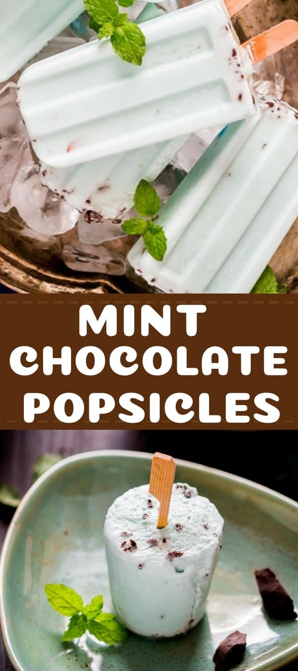 This mint chocolate popsicle is made of coconut cream and fresh mint leaves with peppermint flavor to it. You see mint-chocolate combination never fails. The creaminess from coconut milk and the flavors of fresh mint with addictive glorious chunks of chocolate wins my heart every single time. 