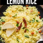 south Indian lemon rice on plate