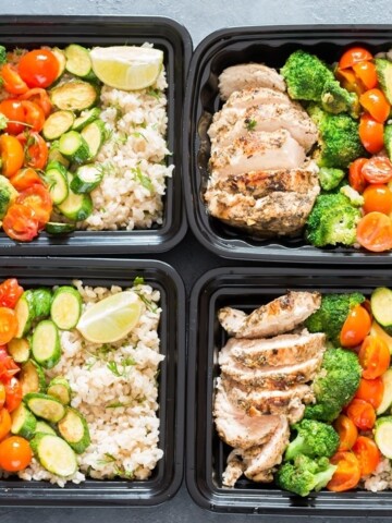 chicken meal prep with brown rice