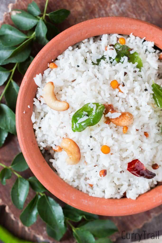 Coconut Rice served in a clay pot