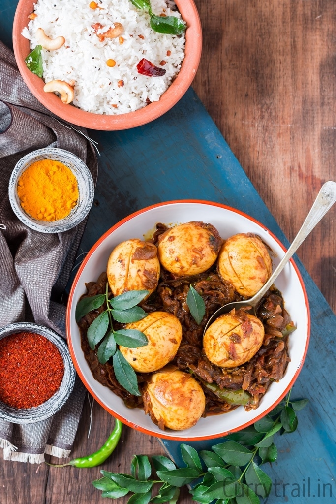 Kerala Style Egg Roast top view