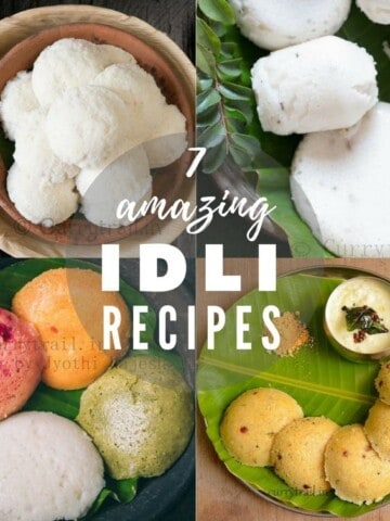 A collage of idli photos