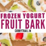 breakfast yogurt bark with fruits and granola with text