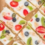 Sliced frozen yogurt bark