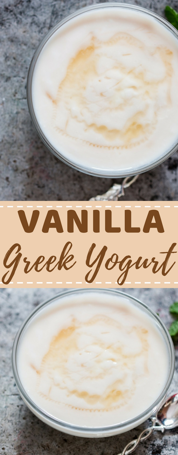 Today I bring to you 6 amazing ways to flavor plain Greek yogurt for making bland plain yogurt yummier. Fresh fruit flavors, chocolate flavoured Greek yogurt, create new flavors that works for you. This is a classic. No fuss simple plain Greek yogurt flavoured with vanilla bean and sweetened with honey (if you like)