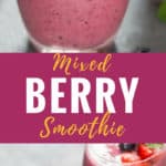 Frozen mixed berries smoothie recipe is perfect snack or meal option. Hot summer days cries out for cold smoothies to keep refreshed. What could be better than mixed berry smoothie with yogurt for a perfect start to a day? And if you are looking for genuine snack after a good workout, this is it.