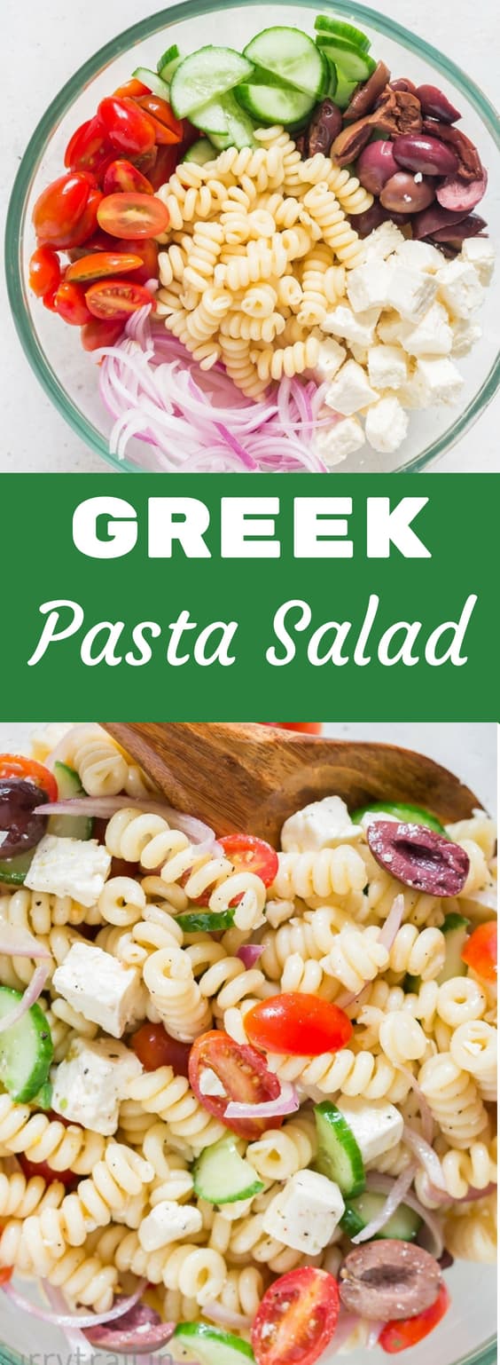 Easy Greek Pasta Salad With Red Wine Vinegar Dressing CurryTrail