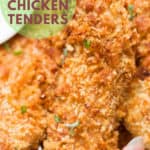 Baked chicken tenders with Parmesan crust is an irresistible finger food or sides on your salads or pasta. Using panko bread crumbs and Parmesan makes these baked chicken truly crispy. Word of caution - these are super addictive! Can be served as finger food, or sides for salads and pastas.