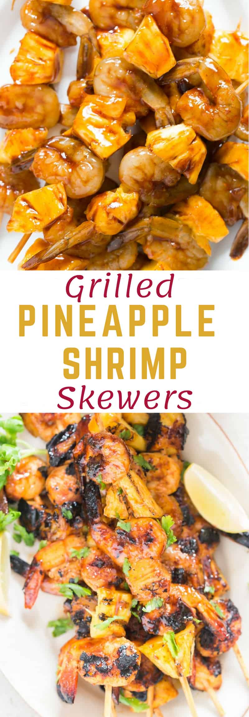 Teriyaki grilled pineapple shrimp skewers – a FAST and EASY finger food appetizer with great ASIAN flavors that can go easily on a meal prep box alongside some rice. There is a perfect shrimp skewers marinade in this recipe to jazz up the pineapple and shrimps.