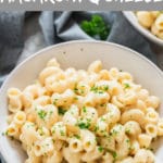 instant pot macaroni and cheese with text overlay