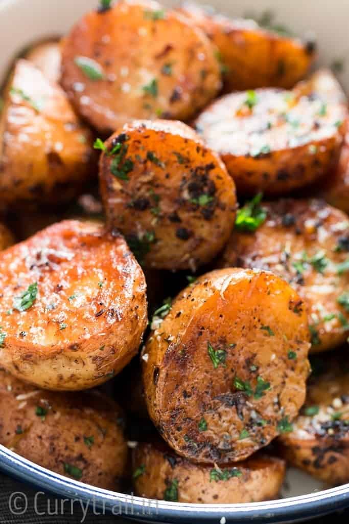 instant pot potatoes roasted with garlic butter and herbs