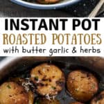 instant pot potatoes roasted with text overlay