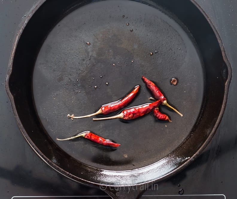 dried red chilies fried in oil for general tso's tofu