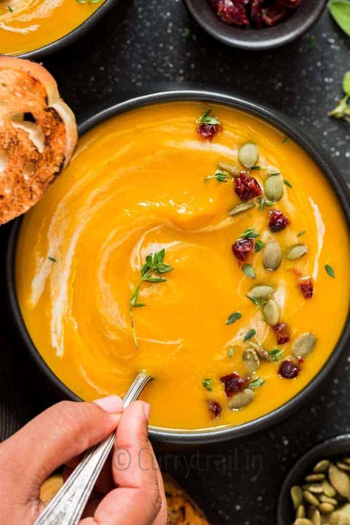 Instant Pot Butternut Squash Soup Video CurryTrail