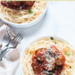 Instant pot chicken Parmesan meatballs with text overlay