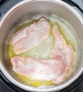 cooking chicken breasts coated in flour in instant pot