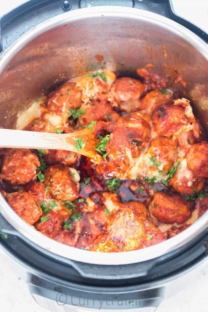 instant pot chicken Parmesan meatballs