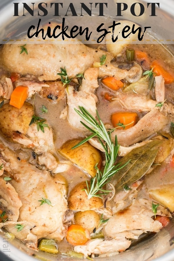 instant pot chicken stew with text overlay