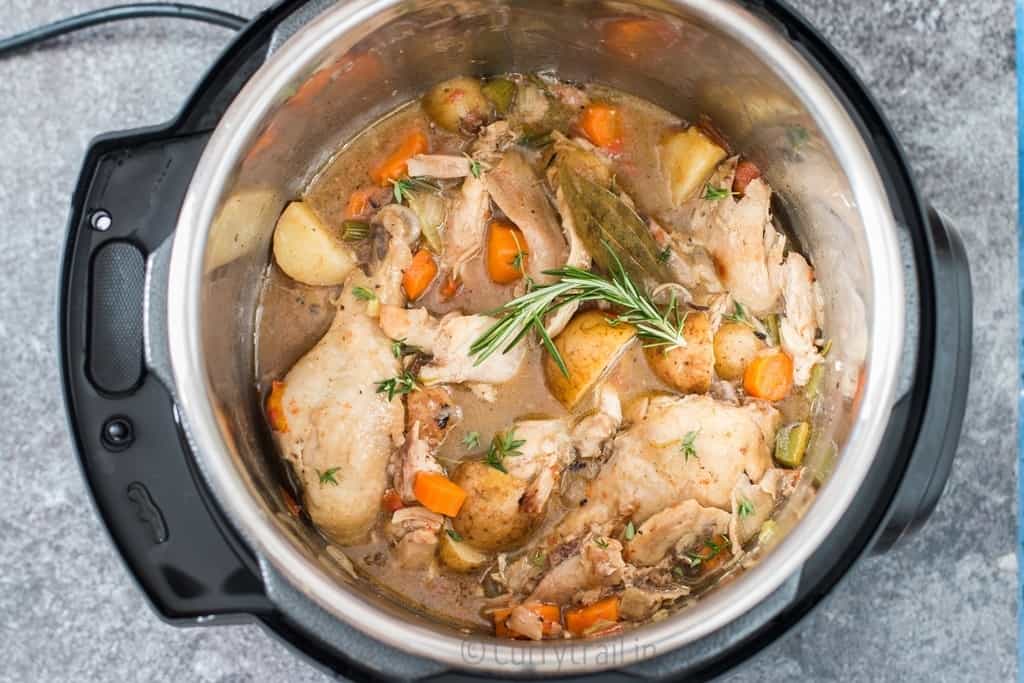 chicken stew cooked in instant pot