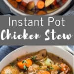 instant pot chicken stew with text overlay