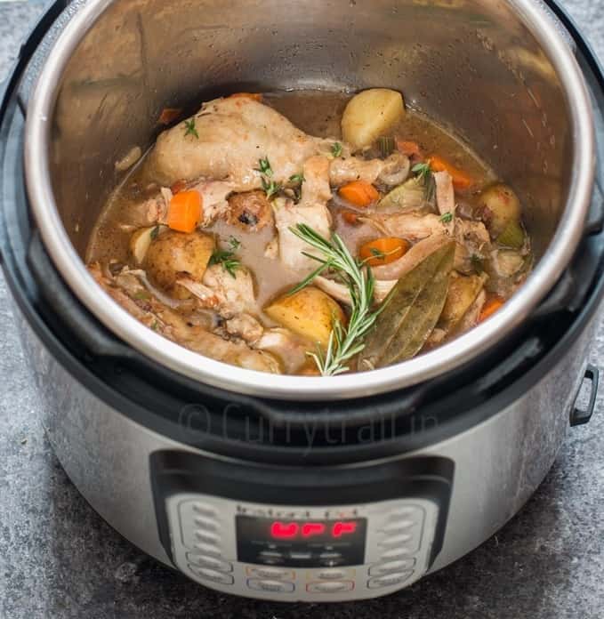 chicken stew cooked in instant pot